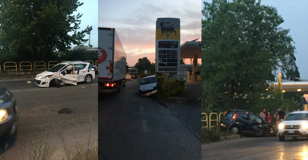 GUIDONIA - Carambola sulla Tiburtina, ci sono tre feriti
