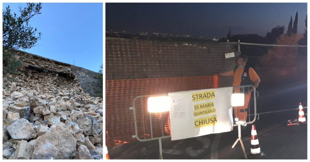 TIVOLI - Strada di Quintiliolo chiusa, dopo due mesi il muro è ancora da rifare