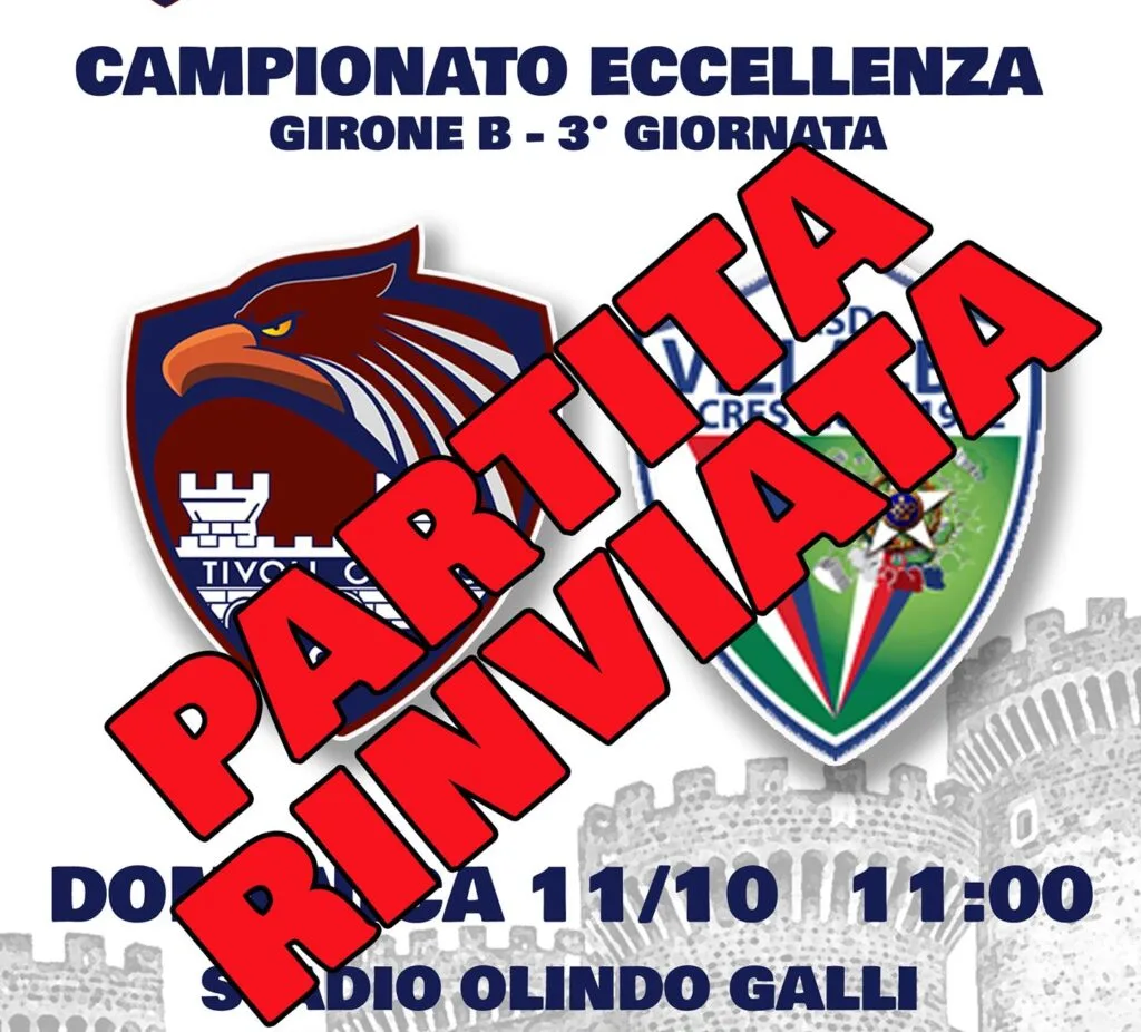 Eccellenza, rinviata per Covid anche la sfida fra Tivoli e Villalba