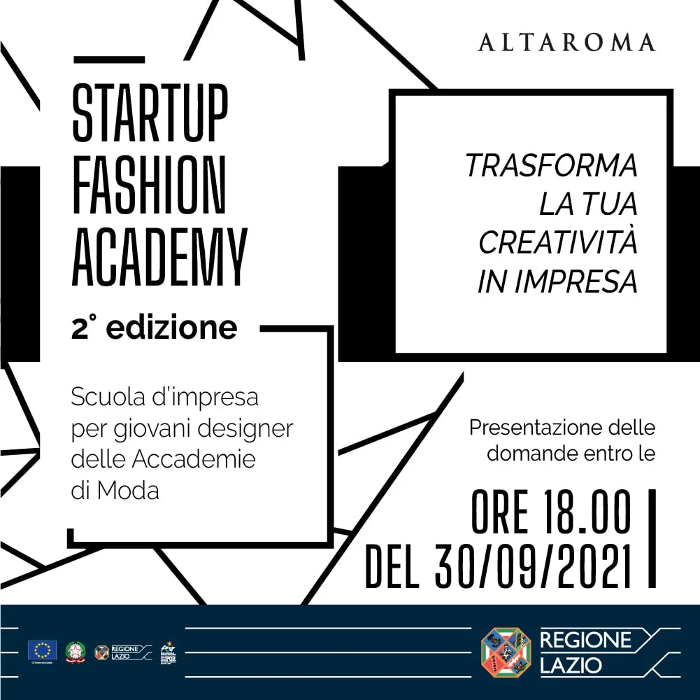 Startup Fashion Academy, un’iniziativa di Regione Lazio, Altaroma e Lazio Innova
