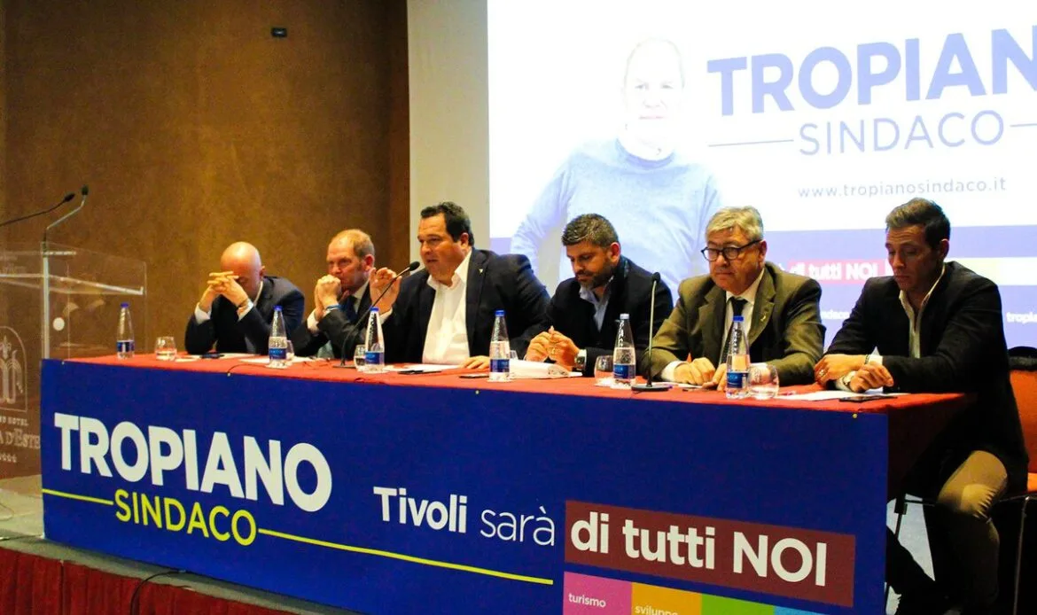 Vincenzo Tropiano e Claudio Durigon durante un evento nella campagna elettorale del 2019 a Tivoli