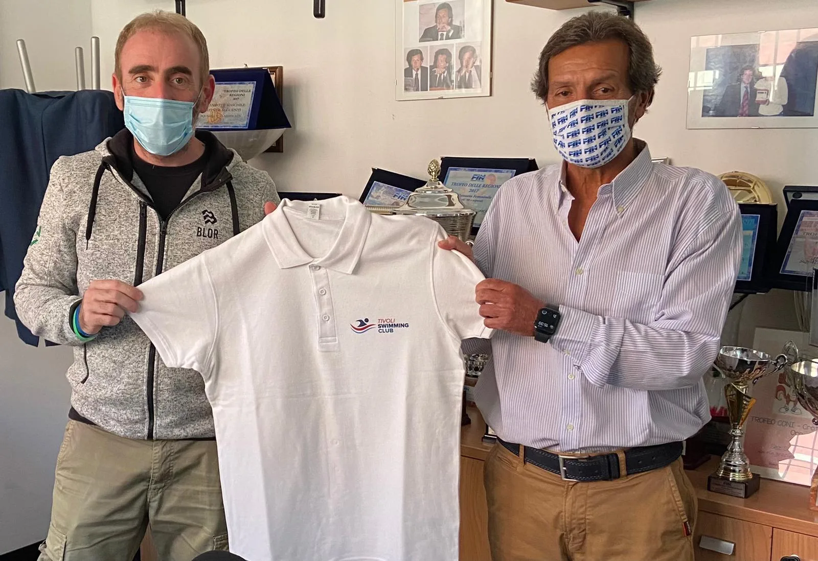 A sinitra Massimo Cimini, Tivoli Swimming Club, e Giampiero Mauretti, Presidente del Comitato Regionale del Lazio della Federazione Italiana Nuoto