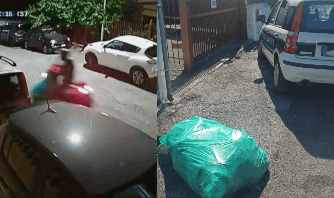 GUIDONIA – Lancio del sacchetto in scooter: multato lo “zozzone”