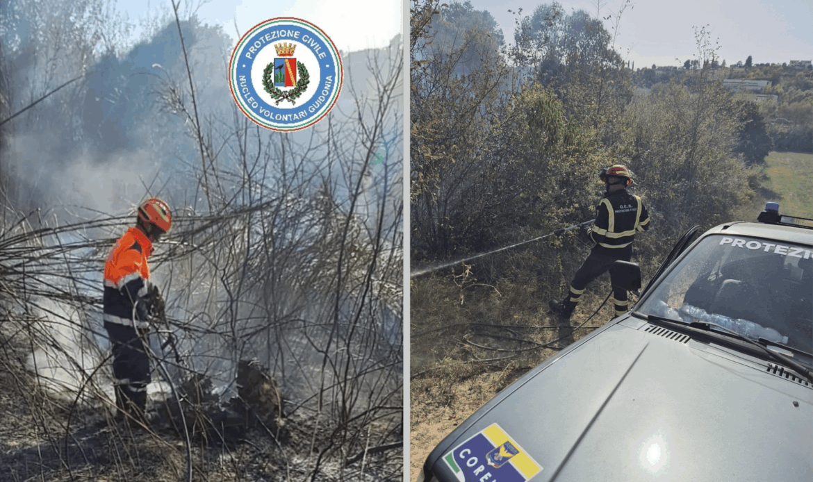 SANT’ANGELO ROMANO - Incendio in campagna, bruciano 2 ettari di vegetazione