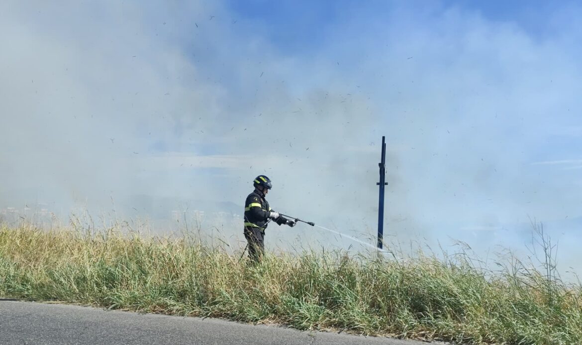 GUIDONIA - Sterpaglie in fiamme, il sindaco di Tivoli lancia l'allarme: incendio spento